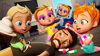 CRAZY BABiES CARTOONS Adley Niko amp Navey eat Baby Puffs and troll Dad into some Crazy Baby Fun [upl. by Orsino]