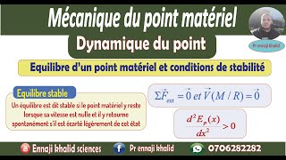 Equilibre d’un point matériel et conditions de stabilité [upl. by Lectra990]