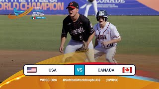 Highlights  Game 41  USA vs Canada  2023 U18 Mens Softball World Cup Bronze Medal Game [upl. by Odranar]