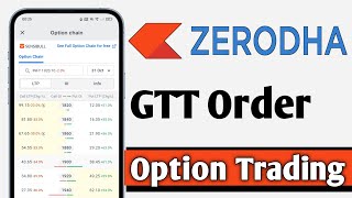 Zerodha Kite GTT Order For Option Trading [upl. by Enrica304]