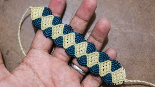 Tutorial pulsera macrame con rombos y triangulos  pulseras de hilo faciles [upl. by Ethelinda]