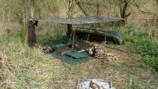 BUSHCRAFT CANOEDOG WILD CAMP 2 Days On River FULL SET UP ROUTINE Campfire Activities [upl. by Gilbye330]