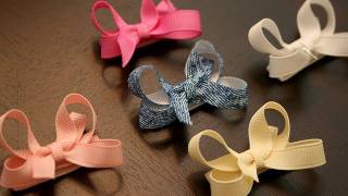 How to make infantbaby hair bows that stay in the hair velcro bow tutorial [upl. by Nikral437]