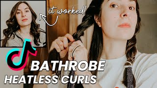 I Tried the Heatless Bathrobe Belt Curls from TikTok amp Im Shocked [upl. by Nairrot425]