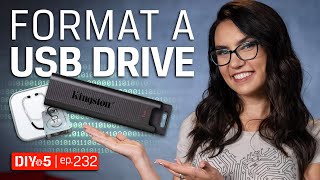 Formatting a USB drive — DIY in 5 Ep 232 [upl. by Amadeo]