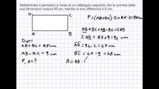 problema rettangolo somma e differenza dimensioni [upl. by Allissa57]