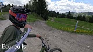 Les Ecureuils full run POV  Les Gets Bikepark [upl. by Ertemed]