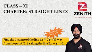 Find the distance of the line 𝟒𝒙𝟕𝒚𝟓𝟎 from the point 1 2 along the line 𝟐𝒙−𝒚𝟎 [upl. by Mullins]