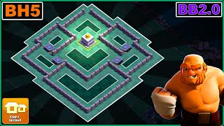 Best BH5 Base BB 20  Builder Hall 5 Base COPY Link Updated  Clash of Clans [upl. by Haswell]