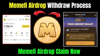 Memefi Airdrop Withdraw Process  Memefi Airdrop Claim Now [upl. by Reklaw218]