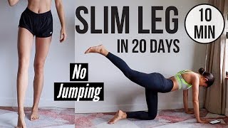 SLIM LEGS IN 20 DAYS 10 min No Jumping Quiet Home Workout  Emi [upl. by Anade]