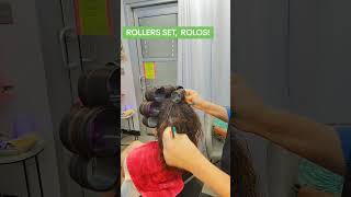 HOW TO DO DOMINICAN ROLLER SET ON NATURAL HAIR  ROLLERS SET AT A REGULAR SPEED shorts rolos fyp [upl. by Yliah]