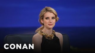 Emma Roberts Reacts To Paparazzi Photos Of Herself  CONAN on TBS [upl. by Nevuer41]