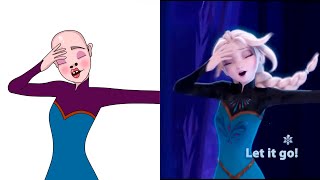 Frozen Elsa Song Funny Drawing Meme [upl. by Airad]