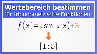 Wertebereich bestimmen für trigonometrische Funktionen  How to Mathe [upl. by Idnek]