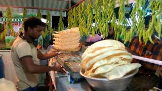 Street food Poppadom or Urad Papad or Papadam  Local food process  Green chili bajji recipe [upl. by Selim]