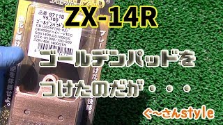 【ZX14R】リアブレーキパッド交換したら・・・。 [upl. by Lauree859]