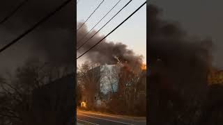 Smoke billows from the Wheelabrator Hudson Falls garbage incineration plant Nov 5 2024 [upl. by Laiceps]