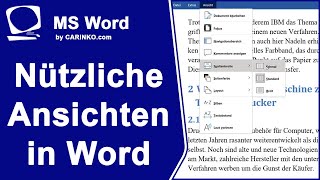 Ansichten in Microsoft Word sinnvoll nutzen  carinkocom [upl. by Ecylahs]