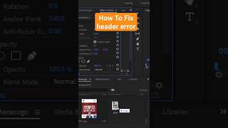 how to fix header error in premiere pro cc  tutorial premierepro [upl. by Dorcus]