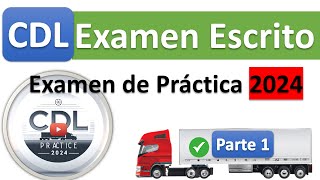 Prueba de práctica CDL 2024 EXAMEN TEÓRICO 2024 CDL [upl. by Lenoj]