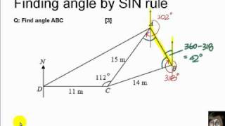 GCE OLevel EMaths Trigonometry  Bearings and SIN rule [upl. by Sylram786]