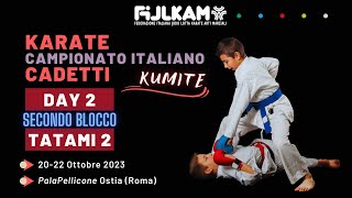 Karate  Campionato Italiano Cadetti 2023  Day2 Kumite  secondo blocco  Tatami2 [upl. by Rosati508]