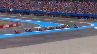 moment of Alex Rns crash Assen lap 1 turn 1 MotoGP main race [upl. by Noicnecsa]