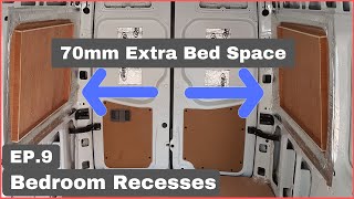 GAIN extra van space with Bedroom Recesses  Ep9  Sprinter Camper Van Conversion [upl. by Alessandro338]