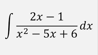 Integration by Partial Fractions Integral of 2x  1x2  5x  6 dx [upl. by Atikkin]