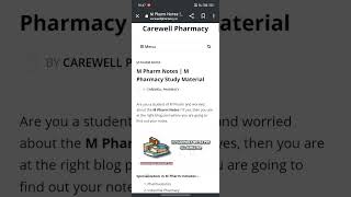 M Pharm Notes  All Subject mpharm mpharmacy notes pharmaceutics phchemistry pharmacology [upl. by Nade14]