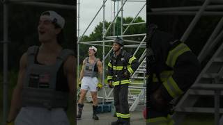 Bodybuilder vs Firefighter shorts firefighter bodybuilding [upl. by Guild]