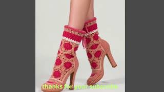 Crochet boots trending crochet trend design style trenchcoat moda fashioncrochet [upl. by Claud775]