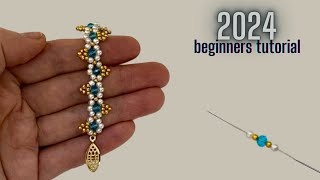 How to make bracelets with string and beads Bracelet tutorial for beginners [upl. by London]