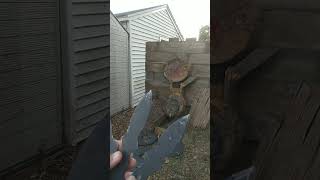 3 lightweight throwing knives from dart board distance full spin at same time short knifethrowing [upl. by Ylrebmyk31]