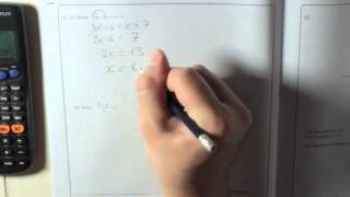 Edexcel GCSE Paper 2 June 2013 Question 12  Linear Equations [upl. by Kelson]