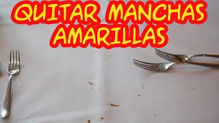 Cómo quitar manchas amarillas del mantel [upl. by Aisatna270]