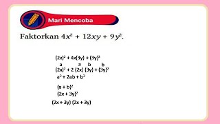 Faktorkan 4x2  12xy  9y2 [upl. by Tatianna503]
