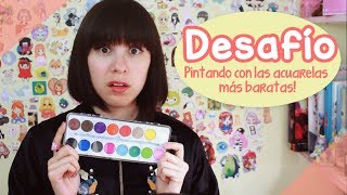 Pintando con las acuarelas más baratas 😱🎨 DESAFÍO  Acuarelasdf [upl. by Nuhsar]