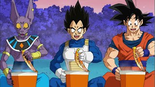 Goku vegeta beerus and whis eats ramen [upl. by Ellak]