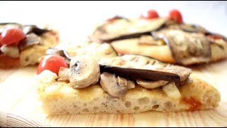 PIZZA VEGETARIANA CON FUNGHI E MELANZANE FATTA IN CASA [upl. by Etteyniv]