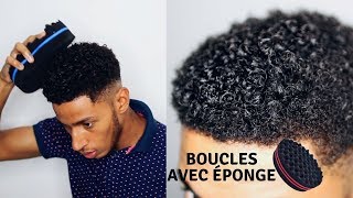 COMMENT DÉFINIR SES BOUCLES AVEC UNE ÉPONGE  ROUTINE CHEVEUX BOUCLÉS GARÇON [upl. by Tillie]