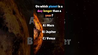 “Which Planet Has a Day Longer Than Its Year 🌍🪐” quiz shorts trivia [upl. by Stanwinn]