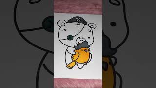 Ahoy Coloring my pirate bear and bird duo 🏴‍☠️🐻🐦 PirateVibes ColoringAdventure ArtOnTheHighSeas [upl. by Abih]