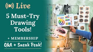 5 MustTry Drawing Tools for Realistic Drawing  Sneak Peak Inside My Membership [upl. by Onnem]