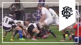 Waldrom pounces on loose ball for try  England v Barbarians [upl. by Willa]