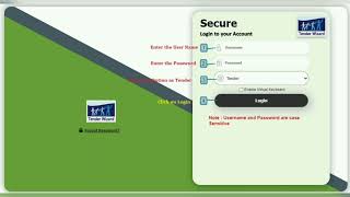 Tenderwizard Log in process [upl. by Poock]