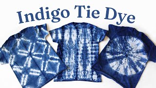 How to Shibori Tie Dye with Indigo 3 Designs [upl. by Aicilehp]