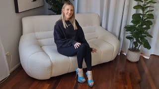 Catie Unboxes Turquoise 6 Inch High Heel Platform Shoes With Rhinestone Ankle Necklace [upl. by Malim]