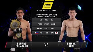 Eduard Folayang vs Shinya Aoki II  Full Fight Replay [upl. by Asyl]